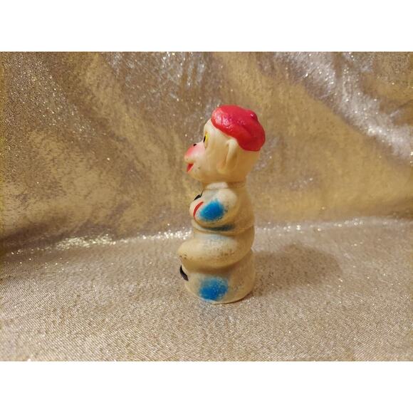 Vintage 50s 60s Small Rubber Monkey Toy Figure Red White Blue Animal No Squeak - Picture 4 of 16